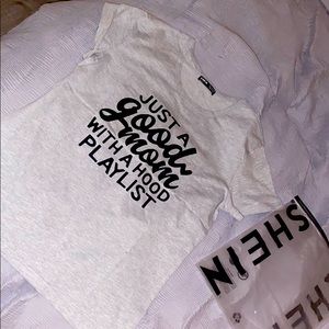 Grey SHEIN good mom;hood playlist tshirt